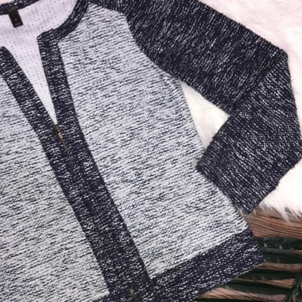 J.Crew blue tweed zip blazer jacket